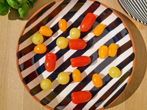 Terracotta Bold Stripes Large Bowl | Black