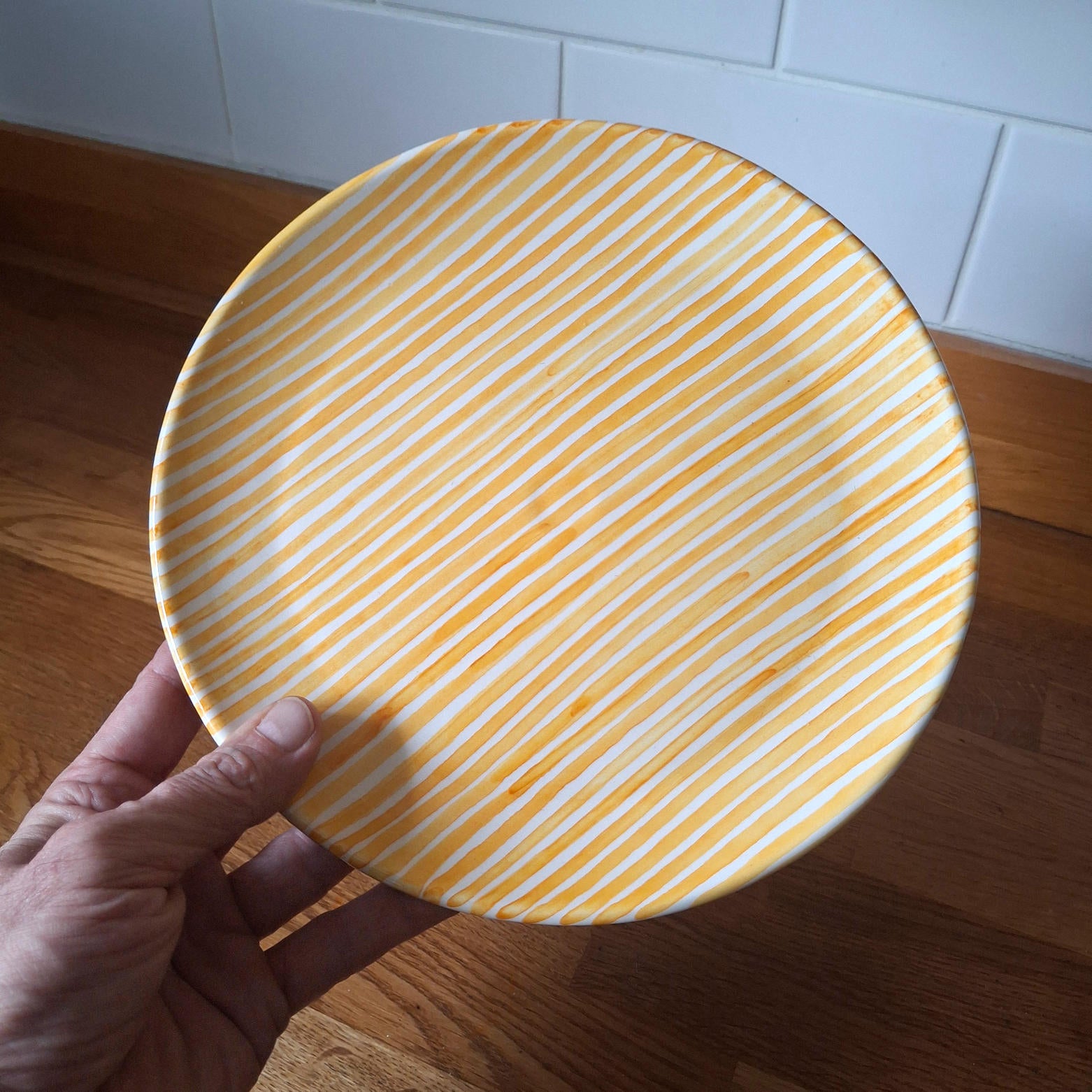 Terracotta Stripes Side Plate | Yellow - Image 3
