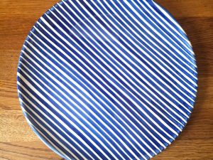Terracotta Stripes Side Plate | Blue