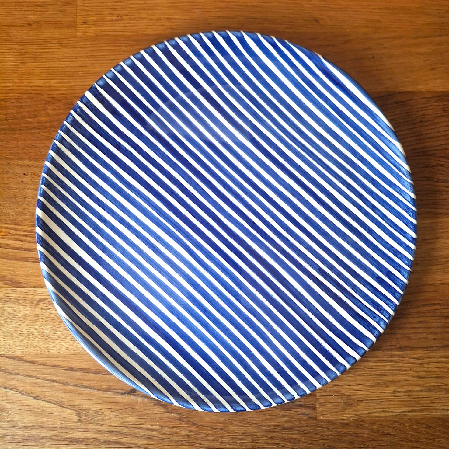 Terracotta Stripes Side Plate | Blue
