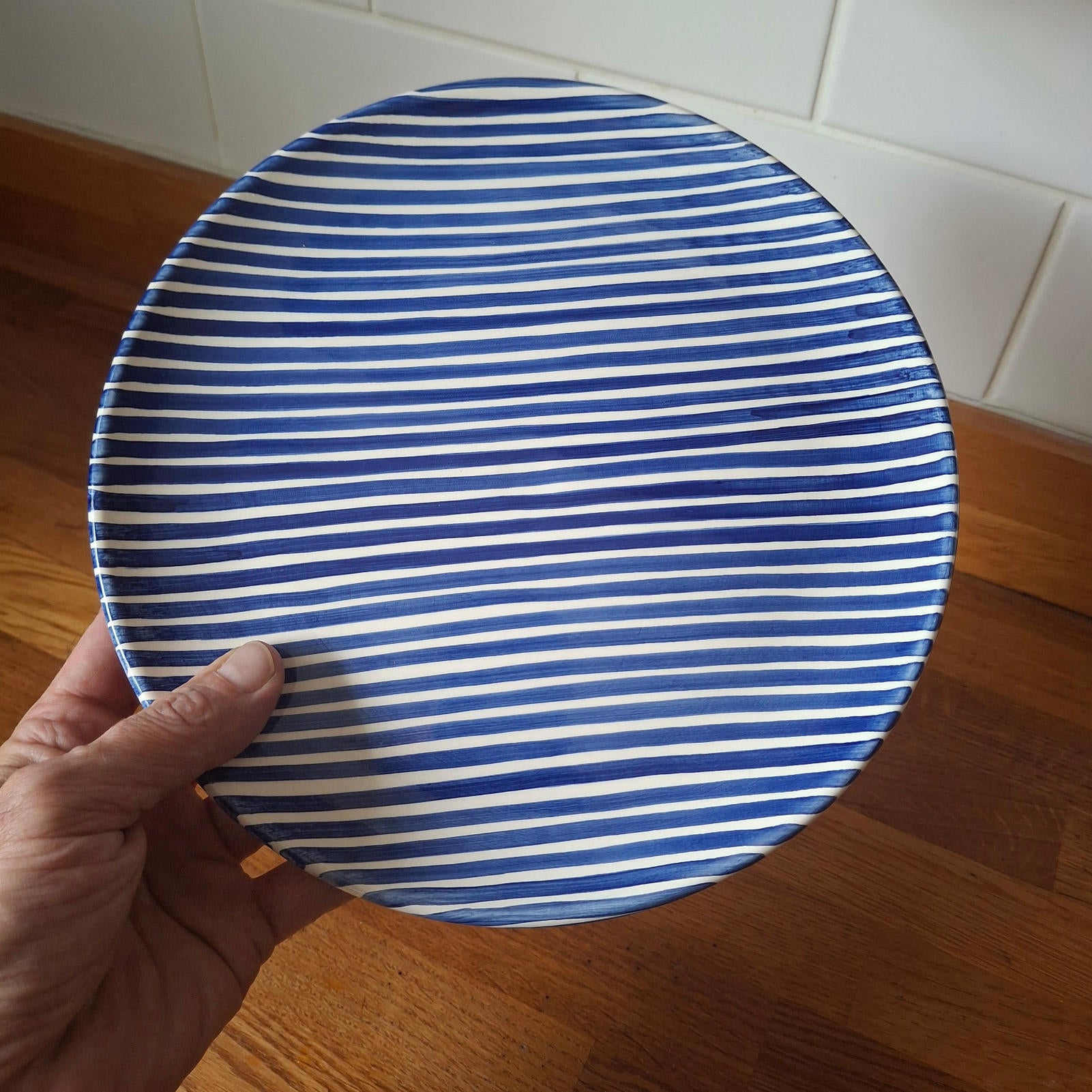 Terracotta Stripes Side Plate | Blue - Image 3