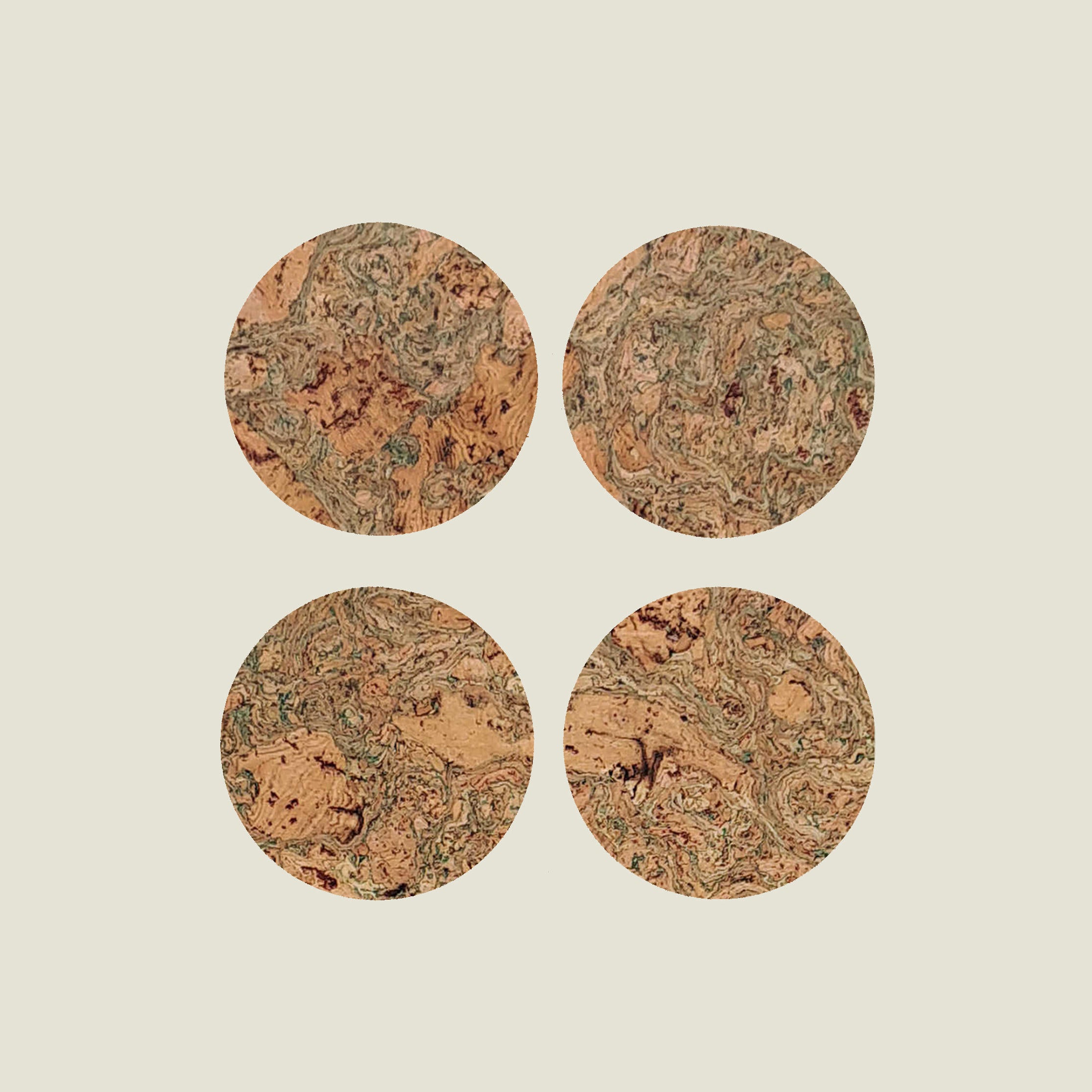 Cork Coasters | Twist Green | Round - Image 2