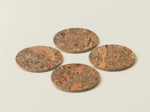 Cork Coasters | Twist Green | Round