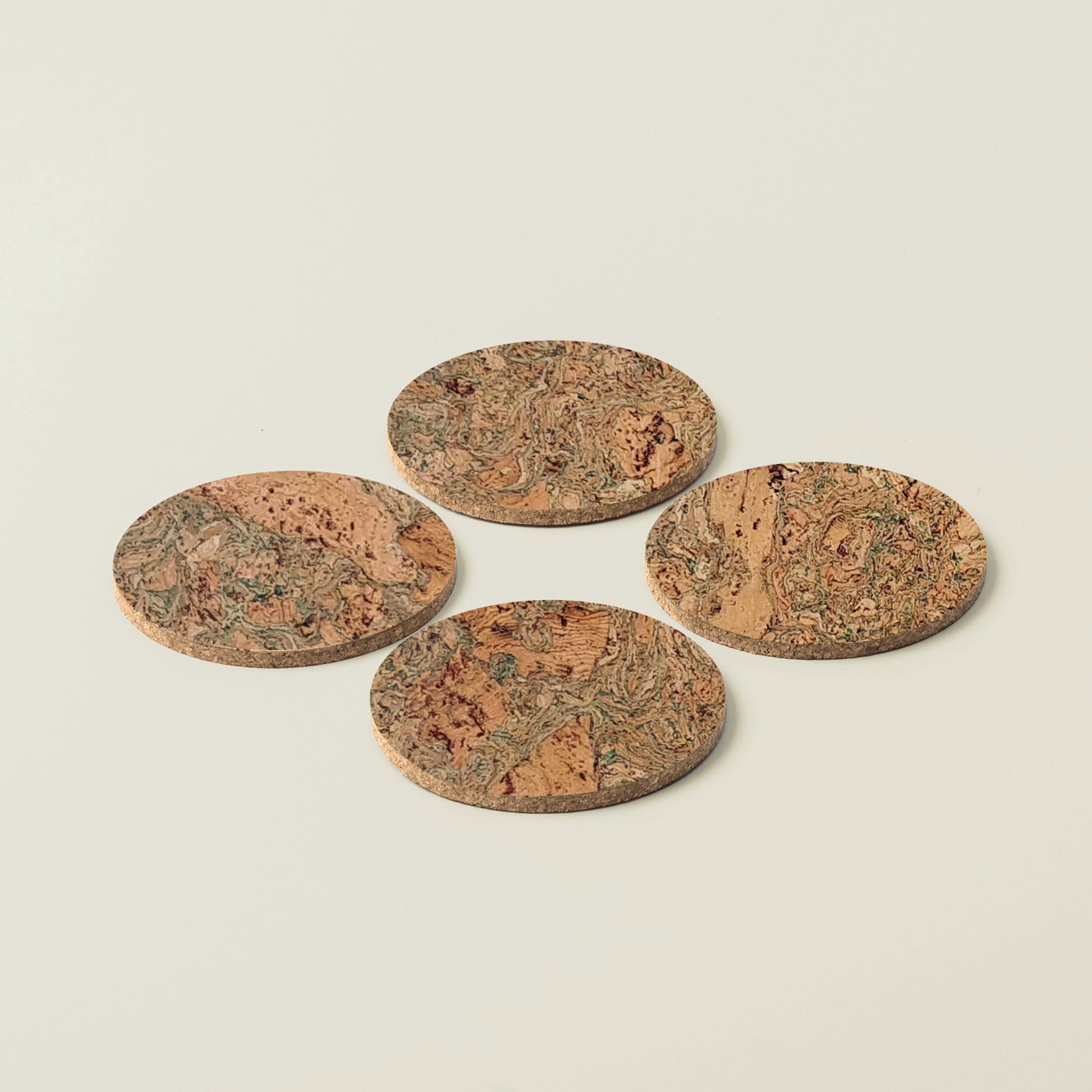 Cork Coasters | Twist Green | Round