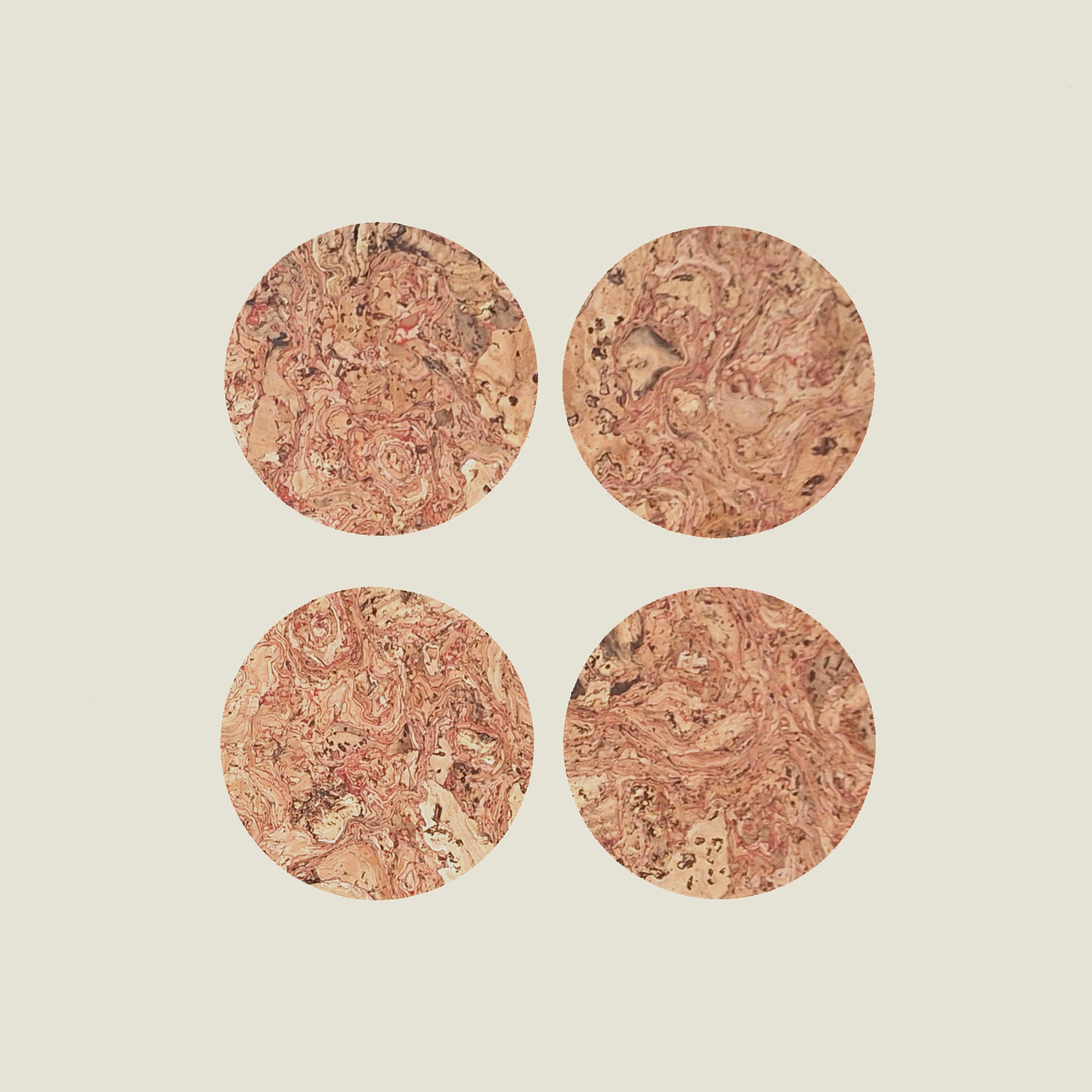 Cork Coasters | Twist Red | Round - Image 2