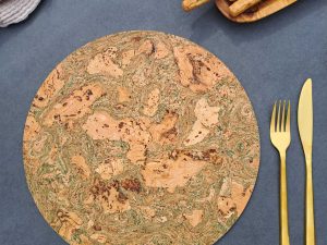 Cork Placemats | Twist Green | Round