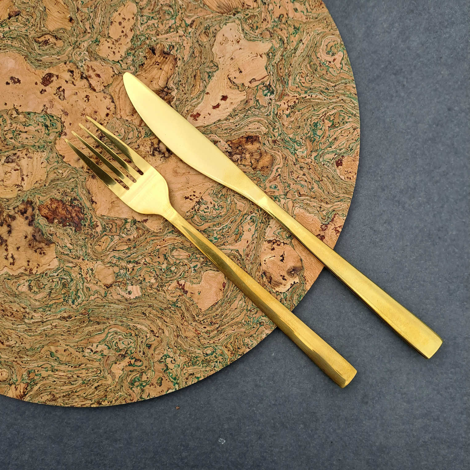 Cork Placemats | Twist Green | Round - Image 4