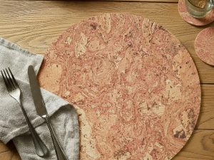 Cork Placemats | Twist Red | Round