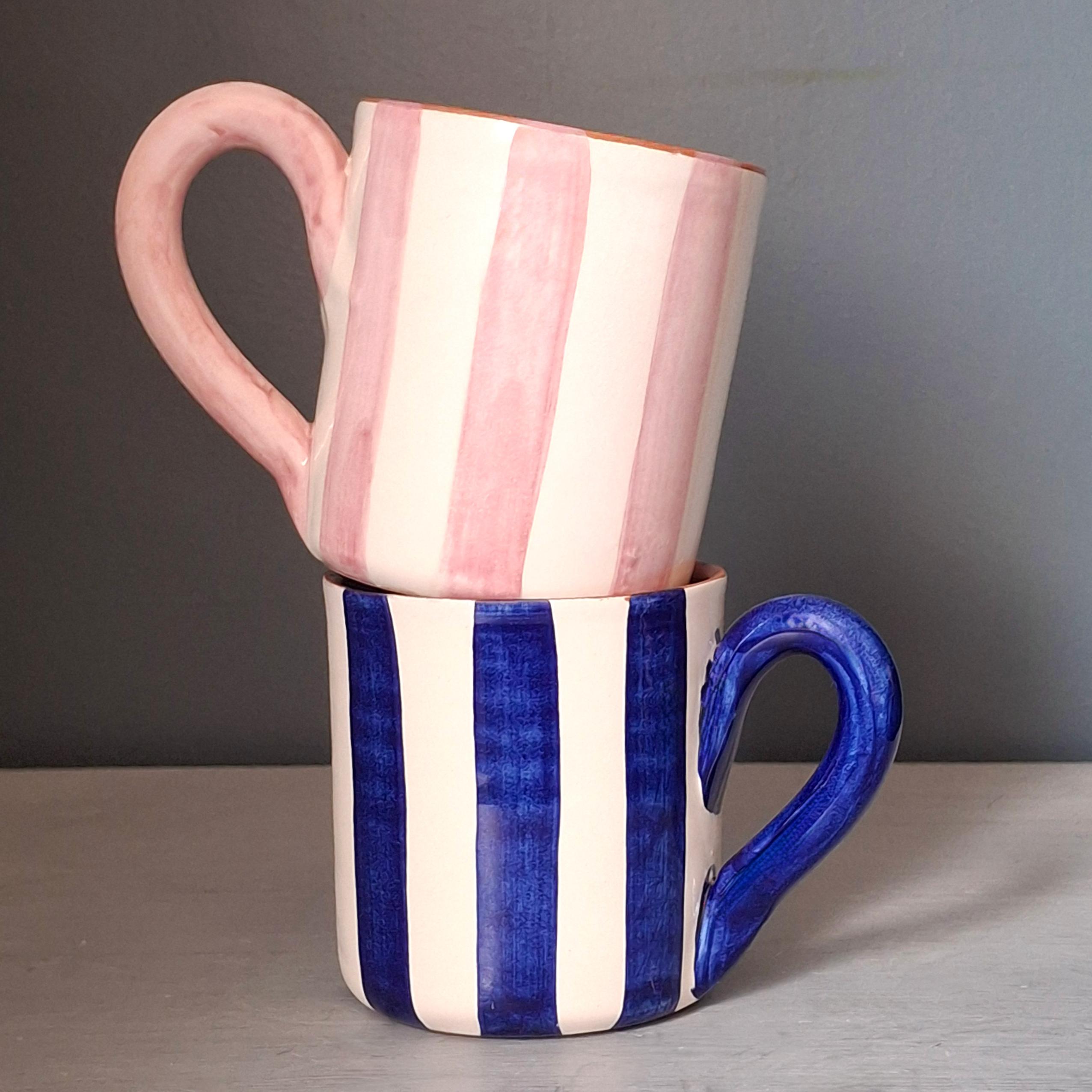 Terracotta Bold Stripes Mug | Pink - Image 4