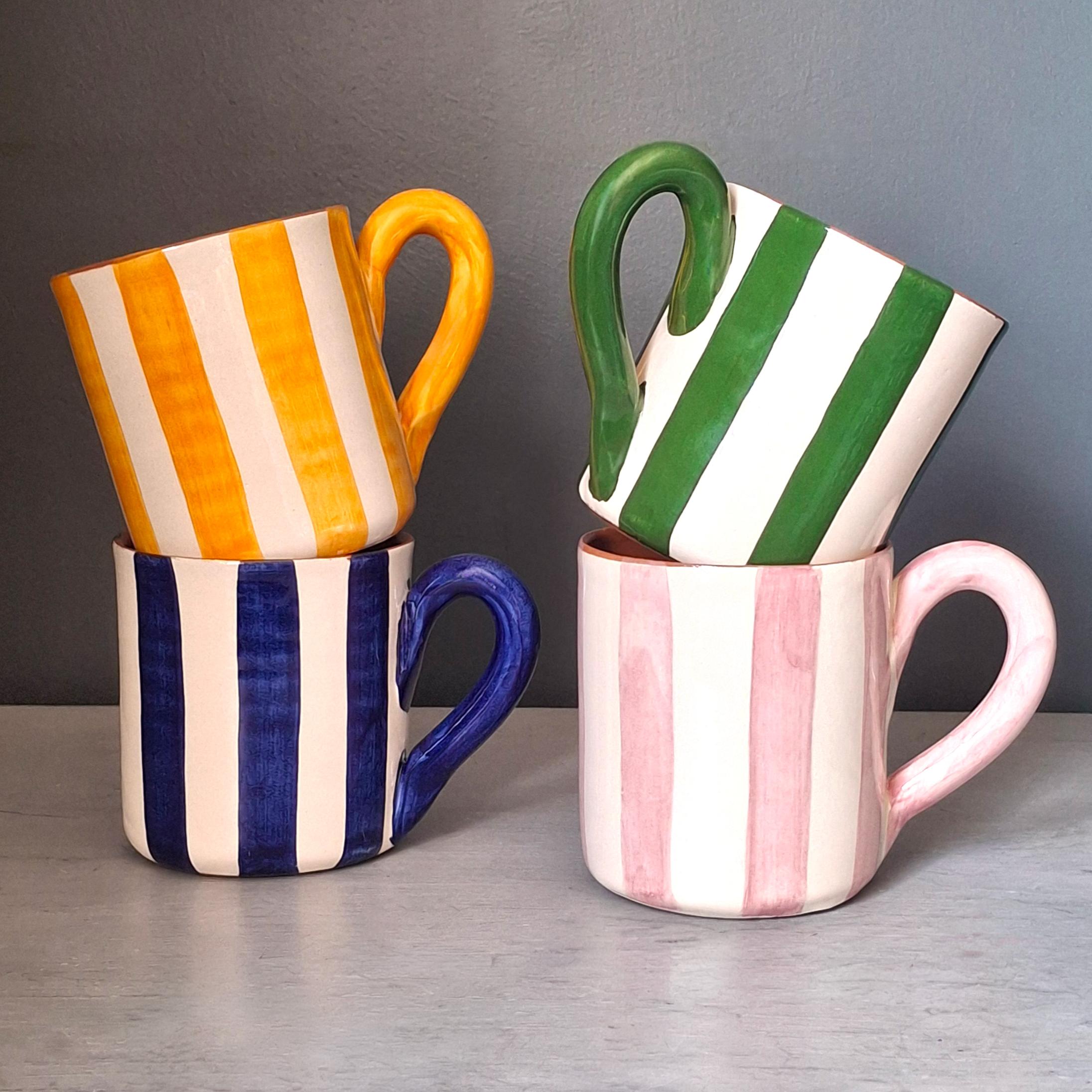 Terracotta Bold Stripes Mug | Yellow - Image 3