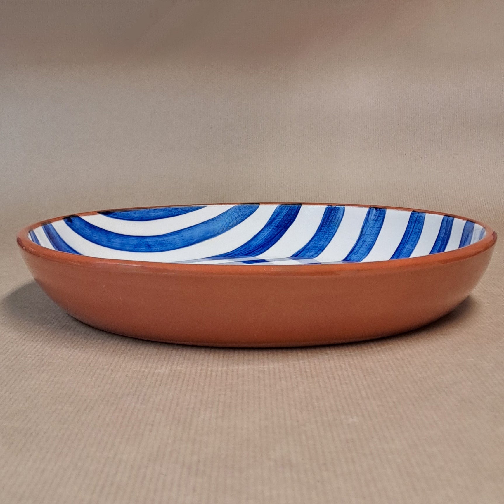 Terracotta Bold Stripes Large Bowl | Blue - Image 2