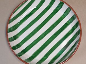 Terracotta Bold Stripes Large Bowl | Green