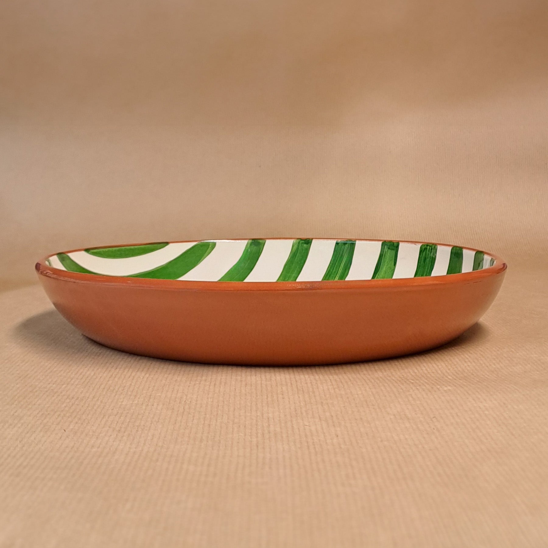 Terracotta Bold Stripes Large Bowl | Green - Image 2