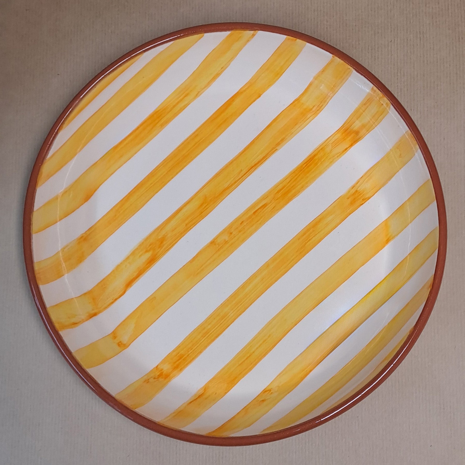 Terracotta Bold Stripes Large Bowl | Yellow - Image 2