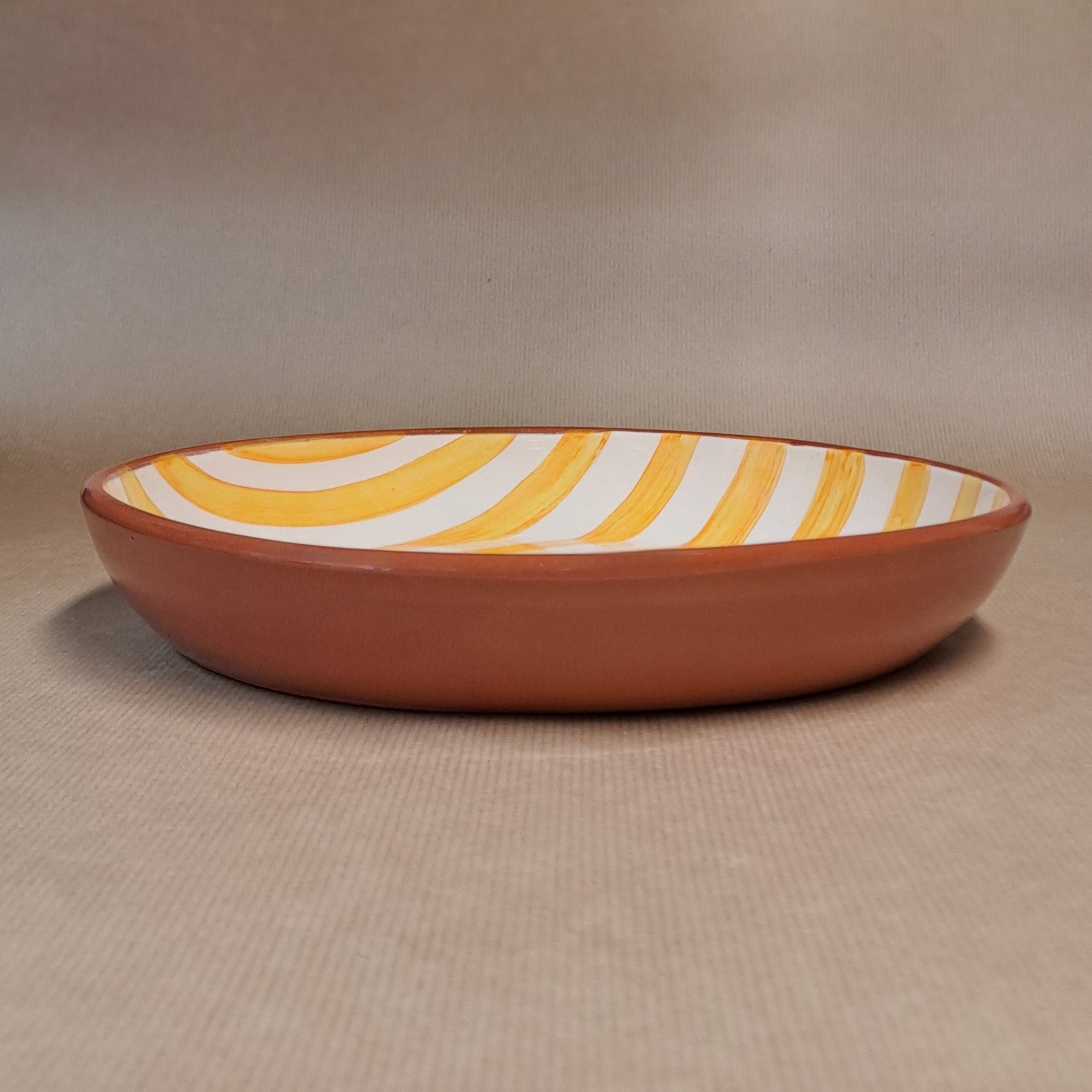Terracotta Bold Stripes Large Bowl | Yellow - Image 3