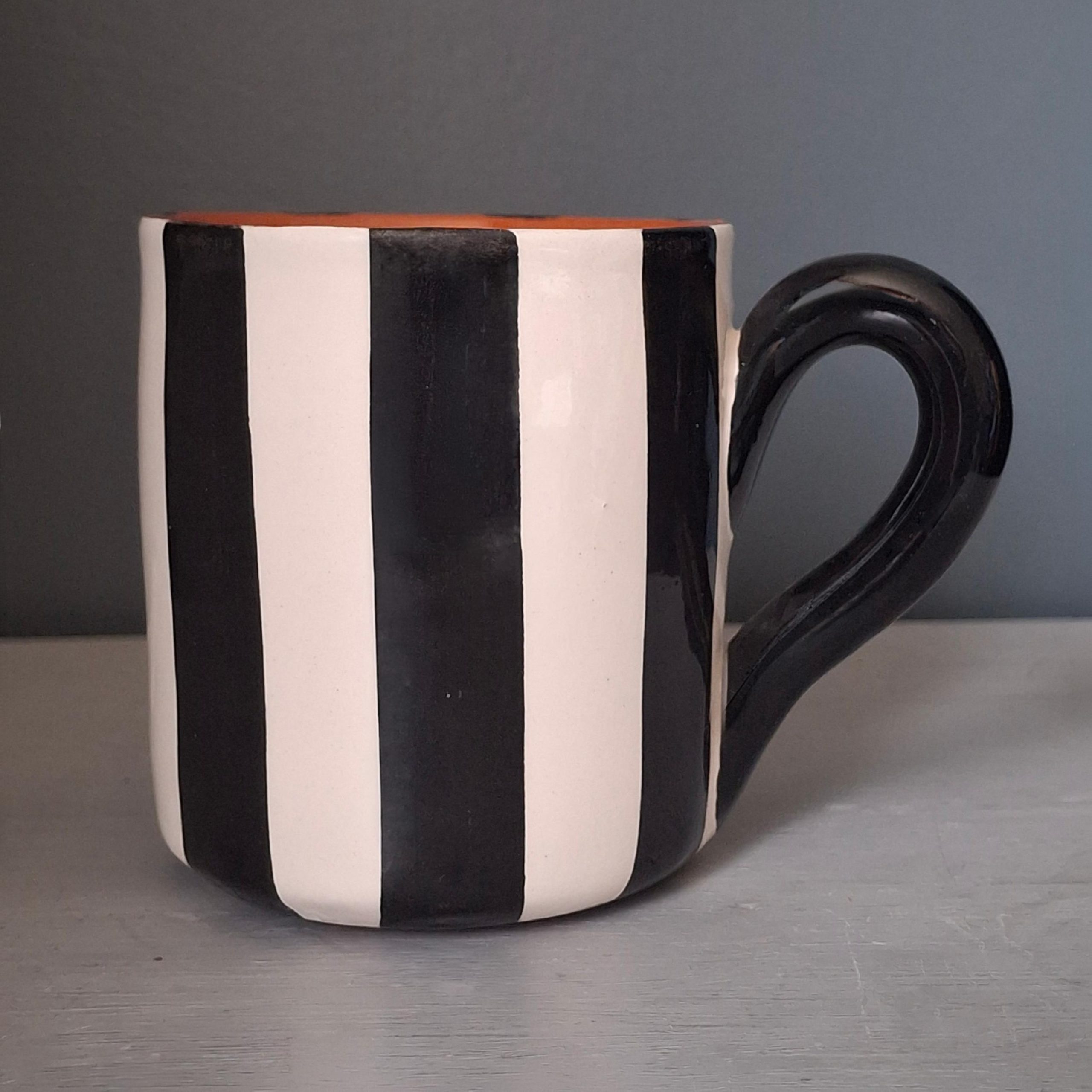 Terracotta Bold Stripes Mug | Black - Image 2