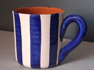 Terracotta Bold Stripes Mug | Blue