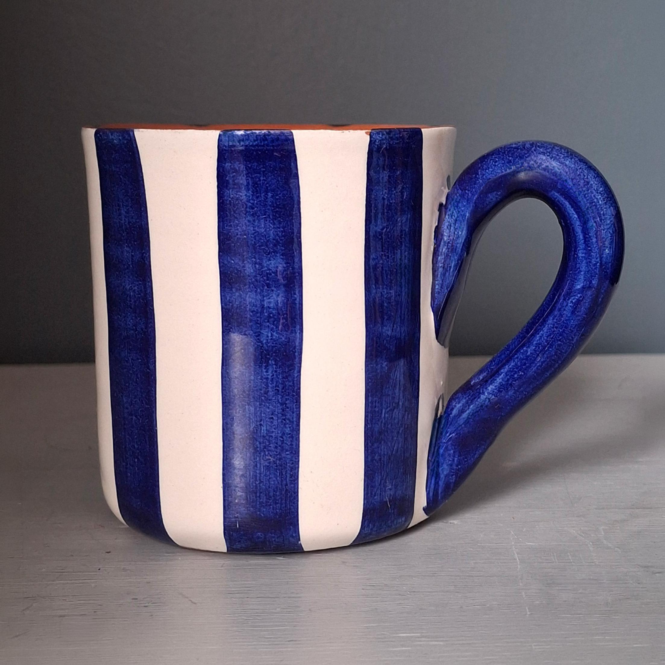 Set of 4 Terracotta Bold Stripes Mugs - Image 3