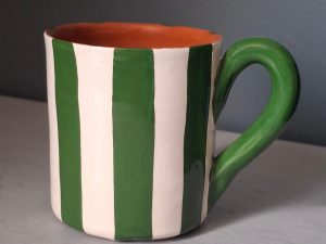 Terracotta Bold Stripes Mug | Green