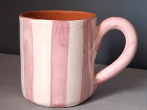 Terracotta Bold Stripes Mug | Pink