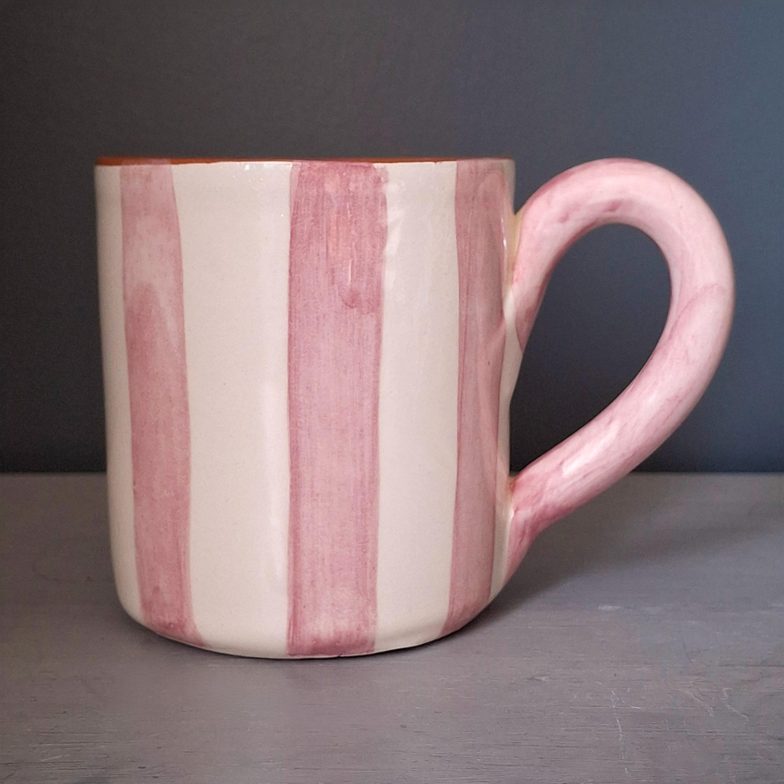Set of 4 Terracotta Bold Stripes Mugs - Image 5