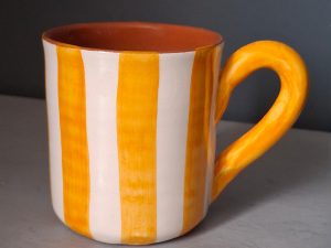 Terracotta Bold Stripes Mug | Yellow