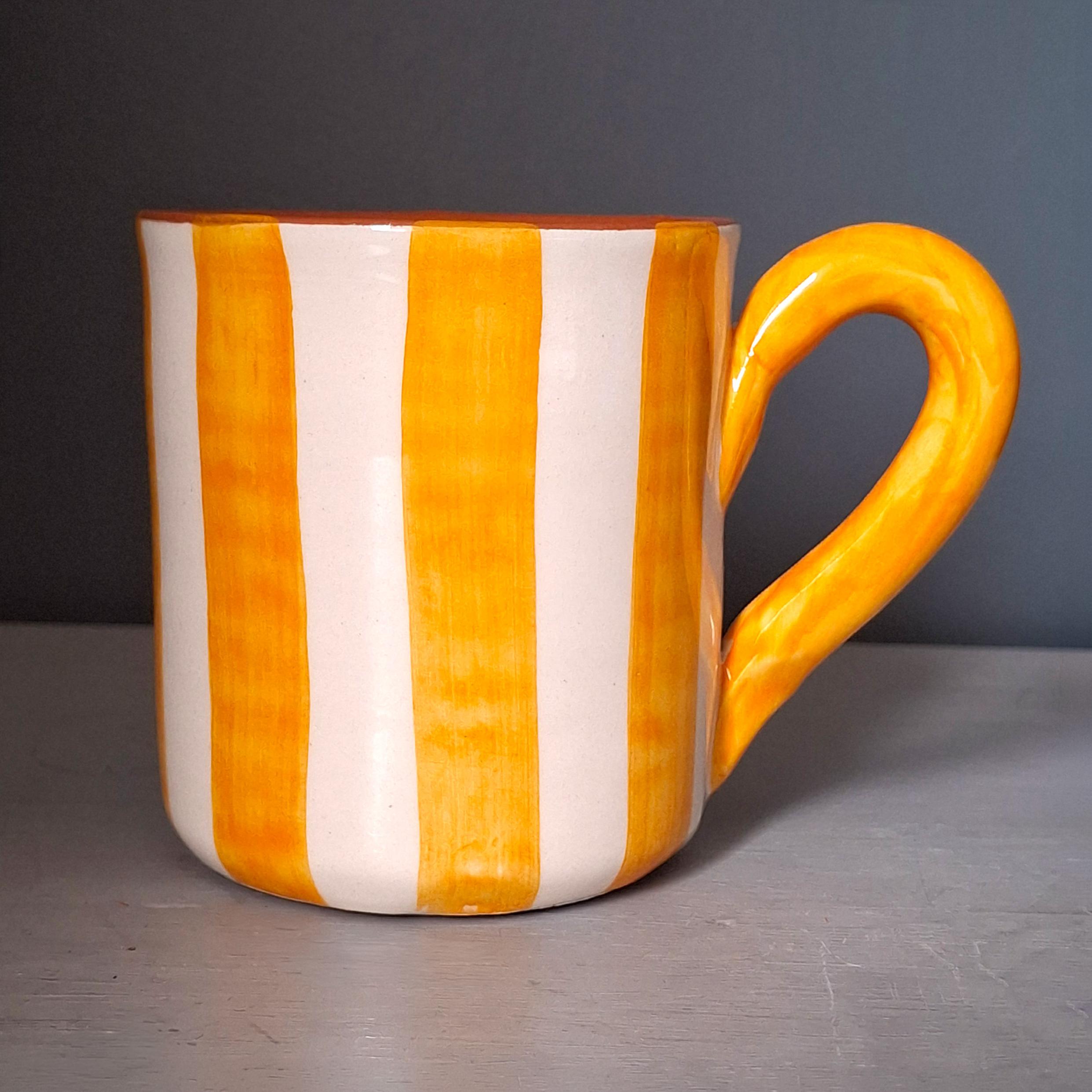 Terracotta Bold Stripes Mug | Yellow - Image 2