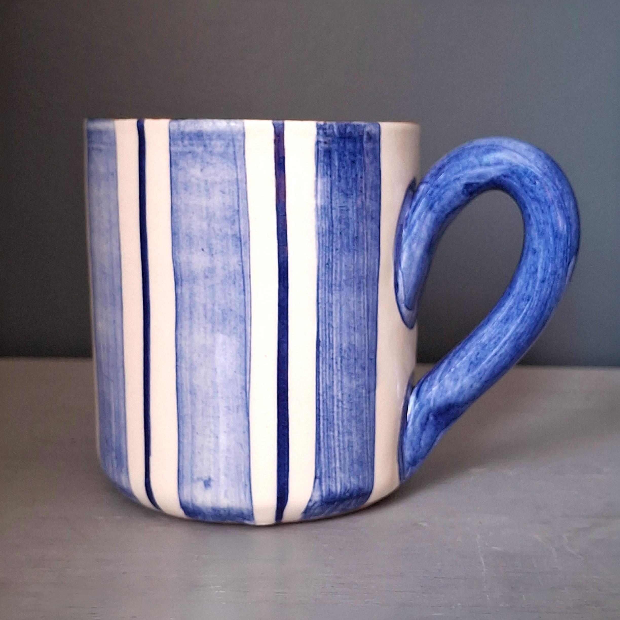 Set of 4 Terracotta Mugs | Blue - Image 3