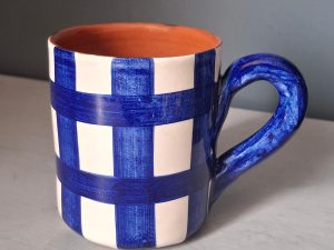 Terracotta Grid Mug | Blue