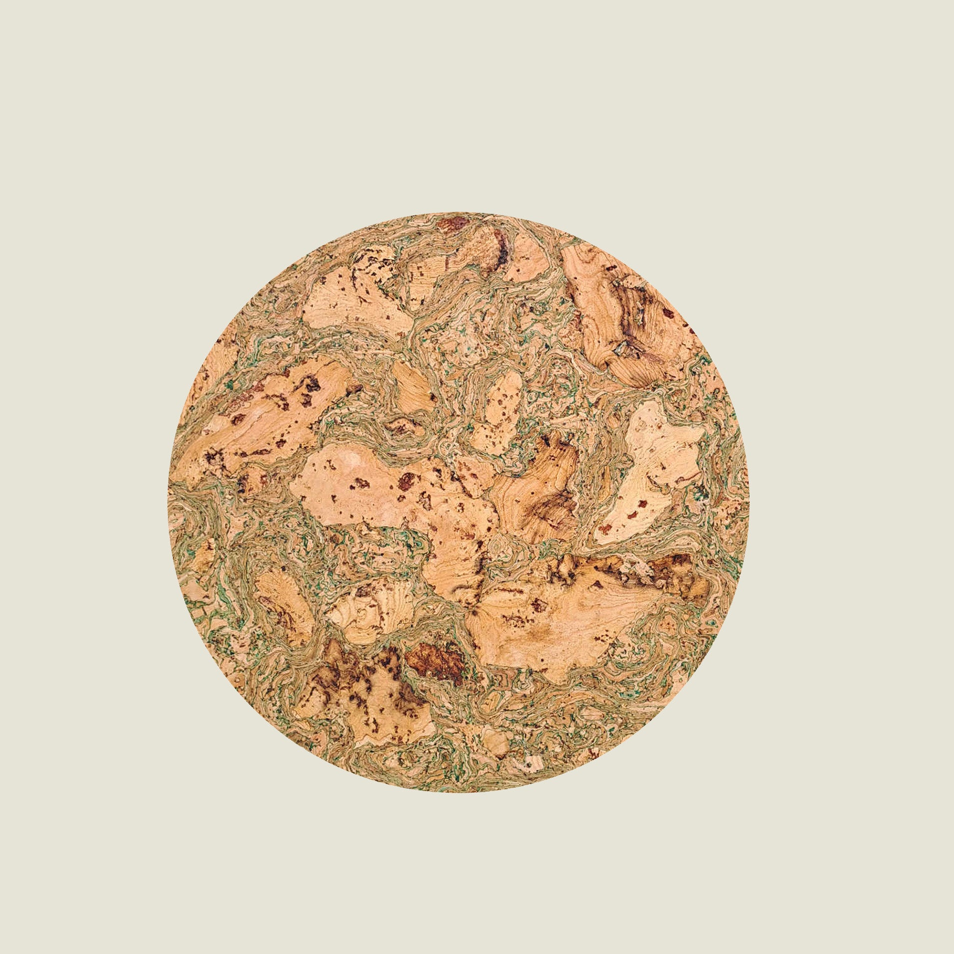 Cork Placemats | Twist Green | Round - Image 3